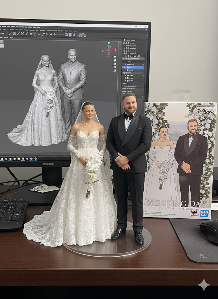 Tesettürlü Çift - 3D Heykel